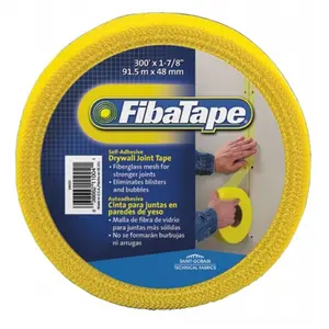 FDW Saint Gobain Self-Adhesive Drywall Joint Tape, 1-0.88in x 300ft Yellow FibaTape