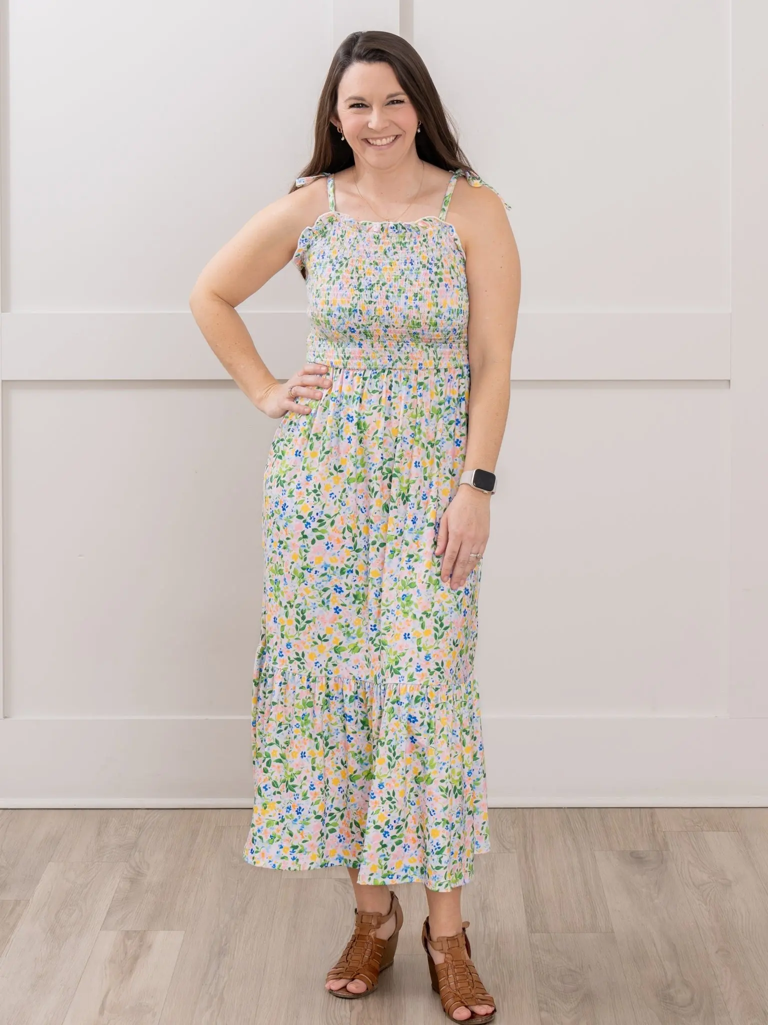 long yellow strapless dress Sassafras Beaded Flower Strapless Maxi Dress