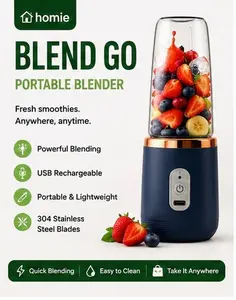 Homie BlendGo Portable Blender | USB Rechargeable Smoothie Maker