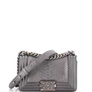 Pre-owned CHANEL material Messenger Bags Boy Flap Bag Python Small by Rebag