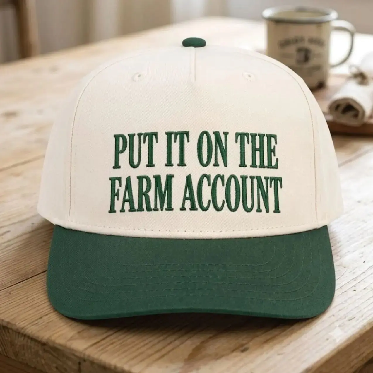Put It On The Farm Account Embroidered Trucker Hat, Funny Farmer Snapback Cap, Farm Wife Country Hat