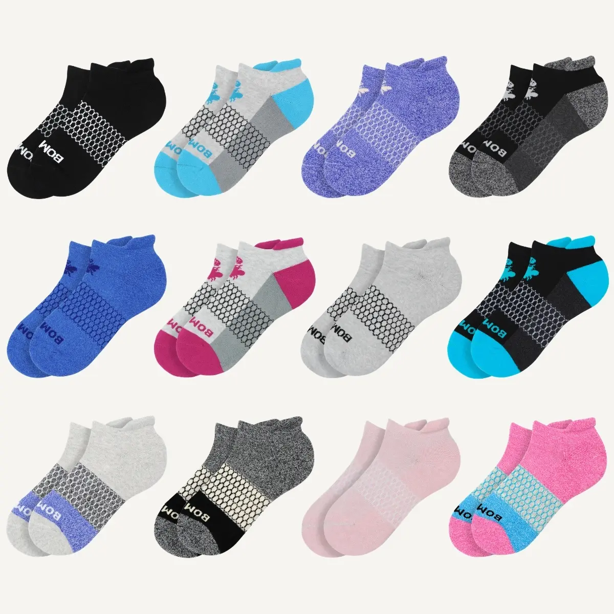 2/3/5 Packs Bomba Women's Originals Ankle Socks - Cushioned Cotton Socks with Arch Support, Seamless Toe