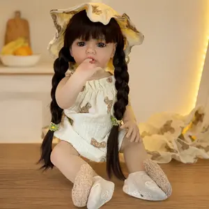 22inch 55cm Lifelike Reborn Baby Girl Doll Full Durable Princess Toddler Bath Toy for Girls Christmas Halloween Gift Rebornbabydoll