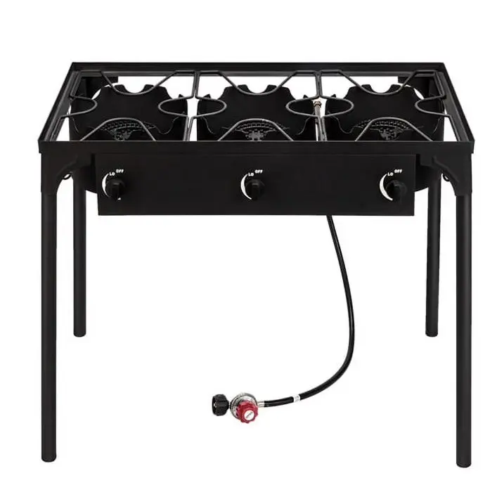 Costway Double Burner Gas Propane Cooker Outdoor Picnic Stove Stand BBQ Grill