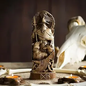 2026 New Hand-Painted Style Home Statue - Handcrafted resin mythological sculpture, engraved with weapons, suitable for Greek/Roman/Norse mythology, temple and festival decorations (durable and of collectible value)