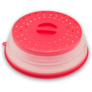 Microwave Splatter Cover 10.5” - Foldable Silicone Microwave Cover for Food Splatter Covers the Dish and Plate - Durable Silicone Microwave Food Cover Lid With Vents for Microwave Splatter Protection