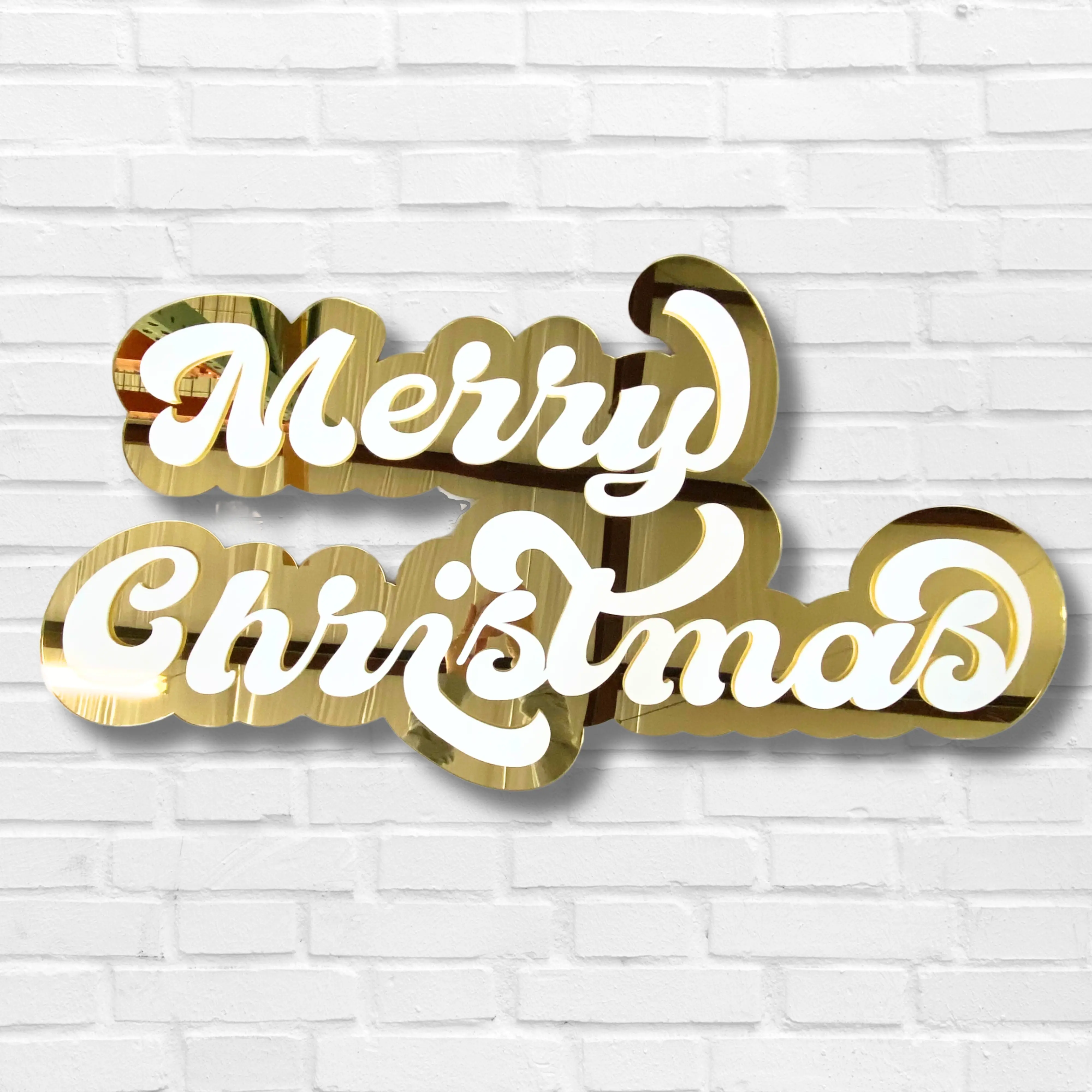 Retro Merry Christmas- Mirror Sign