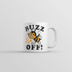 Buzz Off Mug Funny Sarcastic Bee Graphic Novelty Coffee Cup - 11oz Funny Coffee Mugs Ceramic Printed Drinkware Cup