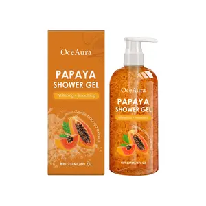 OceAura Long Lasting Fragrance Shower Gel, Moisturizing Refreshing Oil Control Radiant Body Wash, Papaya Extract Gentle Full Body Cleanser