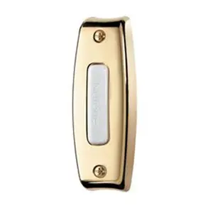 Broan-Nutone PB7LPB Lighted Rectangular Pushbutton, Polished Brass
