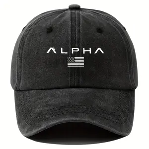 Vintage Style Alpha Baseball Cap with American Flag & Greek Key Design - Soft Top, Curved Brim Hip Hop Dad Hat for Outdoor Fishing, Casual Sun Protection Trucker Cap for Men & Women, Casual Headwear |   Greek Key Design |   Polyester Cap
