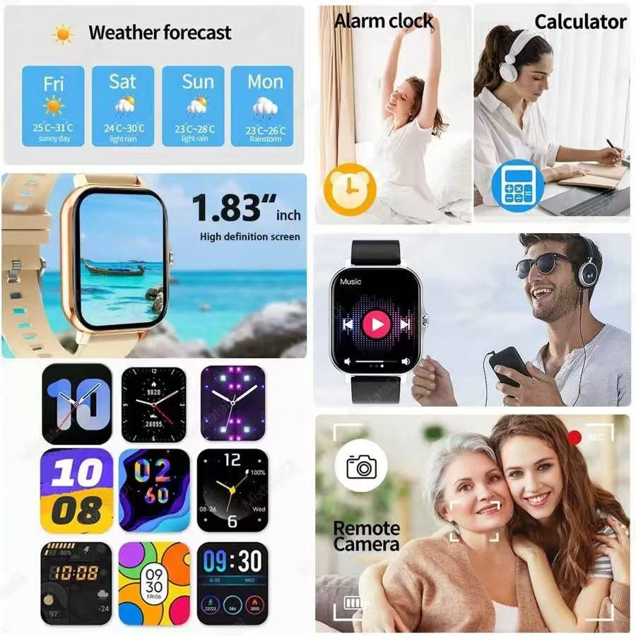 MixtataDi Smart Watch,Multifunctional Sports Smartwatch, Wireless Calls/Wireless Music, Message Notification,Customizable Watch Faces, Multiple Sports Modes, Compatible With Android,Unisexo