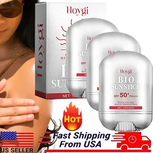 [Hoygi]Nicotinamide Bio Sun Stick Pro SPF50+ PA+++ Facial Skincare Sunstick Smoothing Bar SPF50+ | Matt Finish, No-Sticky Sun Protection for Face and Body, Long-lasting,Over ThemmakeupThree is Always Better Than one and Two