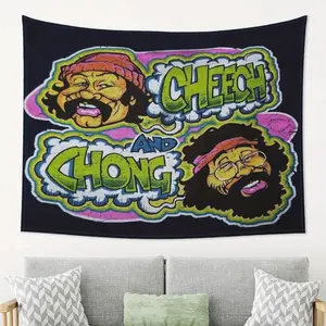 Cheech and  Chong tapestry Patterns, Interesting Lightweight Decoration wall hanging, dopamine Art outdoor tapestry Suitable for living room, bedroom, college dorm, trippy room decor, creative gifts,