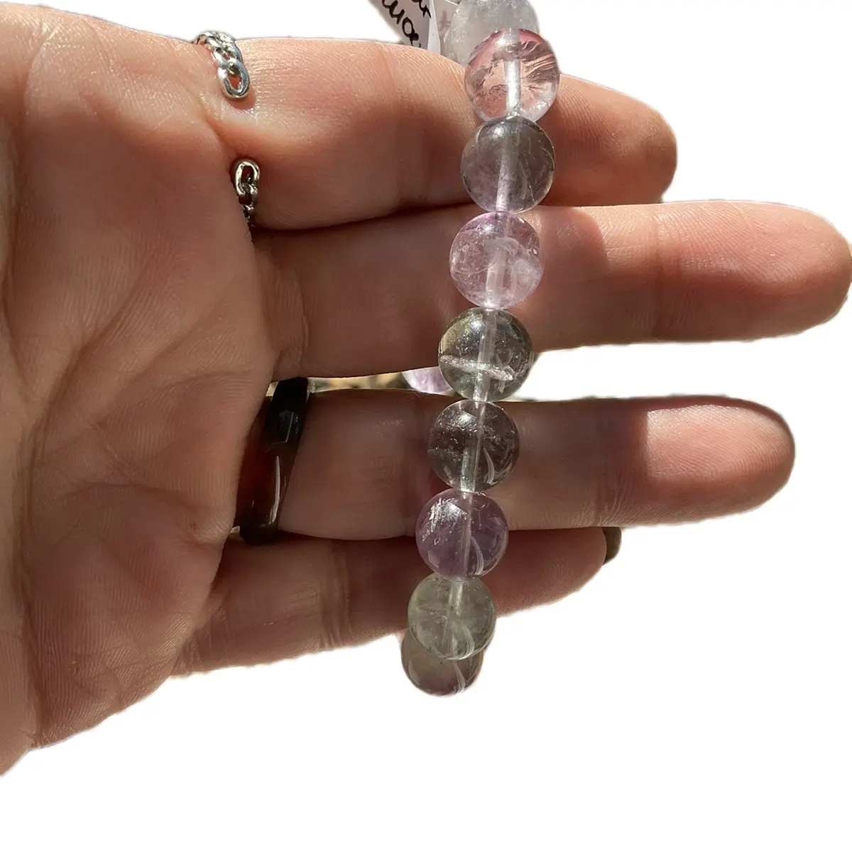 High Quality Clear Rainbow Fluorite Crystal Bracelet