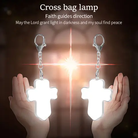 Cross-Shaped LED Sensor Lamp - USB Powered Light, USB Charging Lamp with Automatic On/Off, Hands-Free On/Off Auto Accessory, Portable Bag-Wallet Item, Valentine's Day Gift for Women (Home Improvement Lighting Accessory)