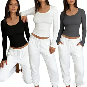 3-Pack Women's Slim Crop Tops, Lightweight Breathable Cotton Blend Y2K Korean Casual Street Tees