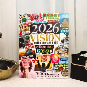 2026 Vision Board Clip Art Book, Paper Material, Collectible Illustrations, No Ca Prop 65 Re, Ideal for Vision Board Crafting