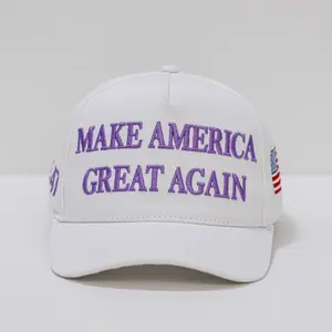 America Great Embroidered Adjustable Unisex White Baseball Cap