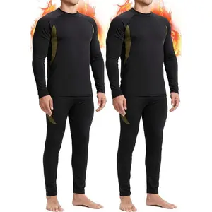 2pcs Men's Thermal Underwear Sets Top & Long Johns Fleece Sweat Quick Drying Thermo Body Slim-Fit Compression Base Layer