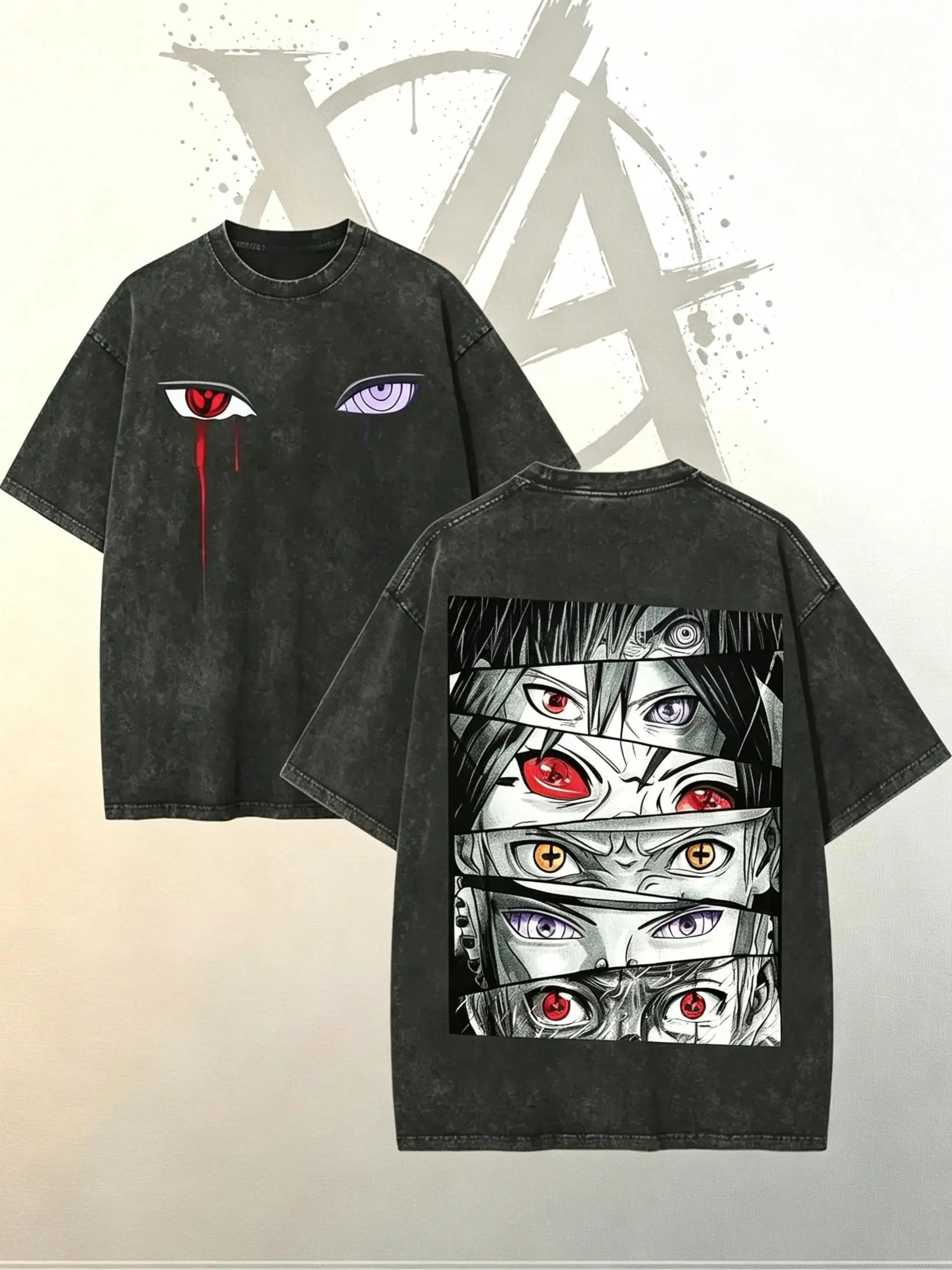 [AVT]Sharingan T Shirt Rinnegan Eyes Vintage Acid Wash Streetwear Retro Anime Graphic Men Tees Cotton Clothing,trendy t-shirts,graphic streetwear t-shirt gift,humor symbol t-shirt,invincible shirt, funny student shirt,anime manga tee,dark tee Top Menswear