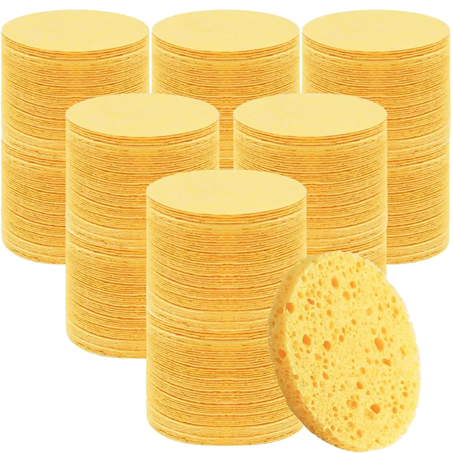 300 Count Compressed Facial Sponges for Cleansing Natural Cellulose Disposable Face Sponge Spa Sponge for Face Cleansing Exating Makeup or Mask Removal, Yw