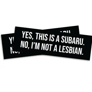 Yes This Is A Subaru, No I'm Not A Lesbian Magnet - 2 Pack Magnets - 10 Inch Funny Car Truck Decal Mag - Trendy Humor Meme Joke Gift - EPLM0116