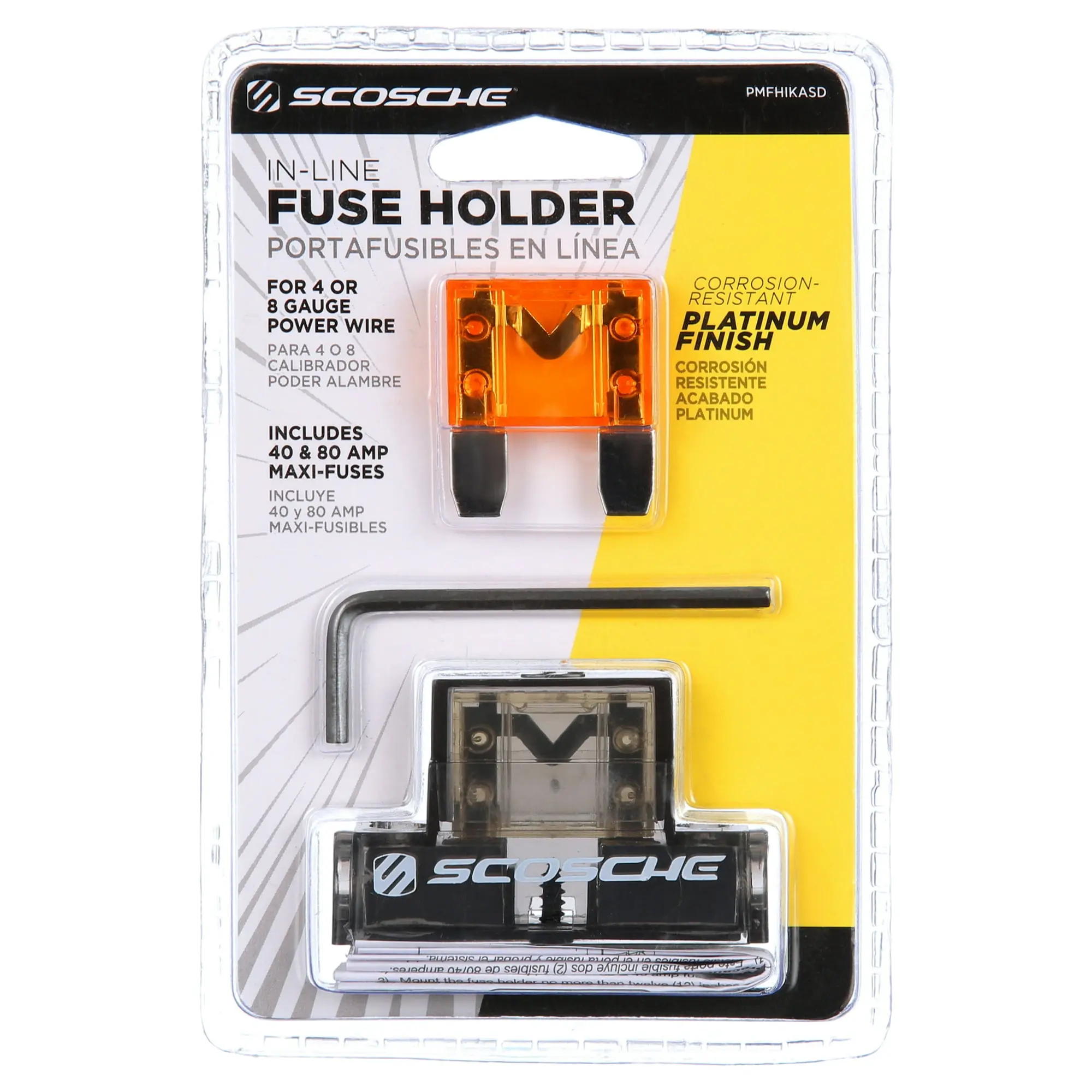 Scosche PMFHIKASD Car In-Line Amp Maxi Fuse Block – Multi-Color, High Safety Protection for Your Car Systems
