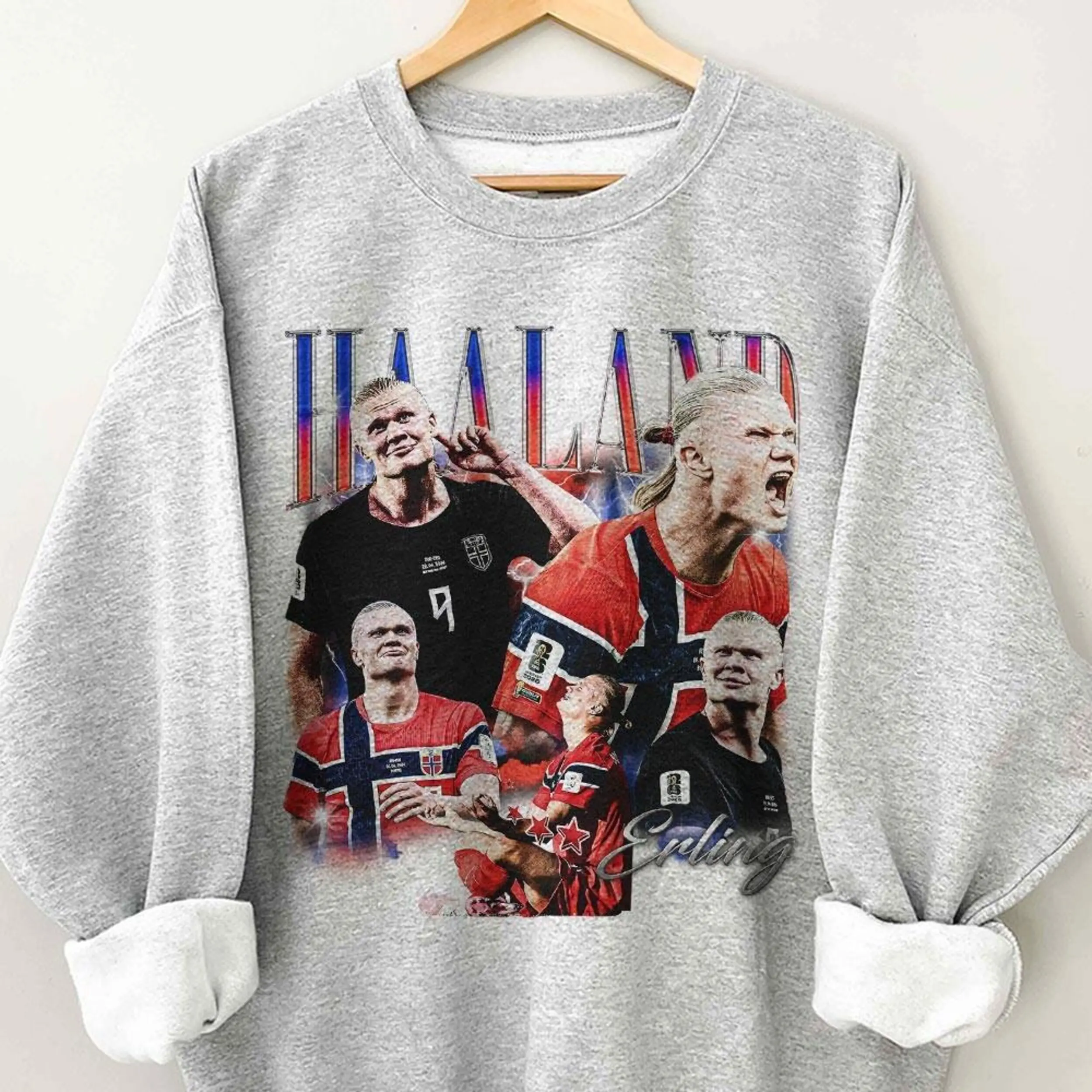 Erling Soccer Y2k Graphic Sweatshirt, Vikings Game Day Pullover Hoodie For Men & Women