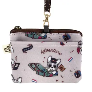 Pink Travel Frenchie Card & Coin Purse