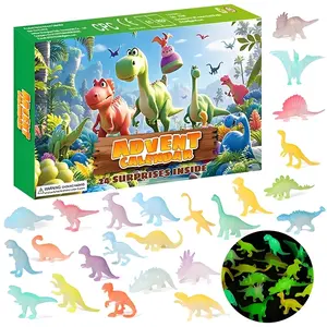 2025 Christmas Arrival Calendar, 24 Day Countdown Calendar Luminous Dinosaur Toy Set, Christmas Children's Toys, Christmas Party Gifts, Arrival Calendar Children's Dinosaur Toys