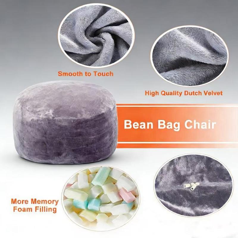 3FT/4FT/5'FT/Jumbo(with Filler) bean bag Lazy sofa beanbag Chair Ship Free High-Rebound Memory Foam Furniture Flannel Cover Removable