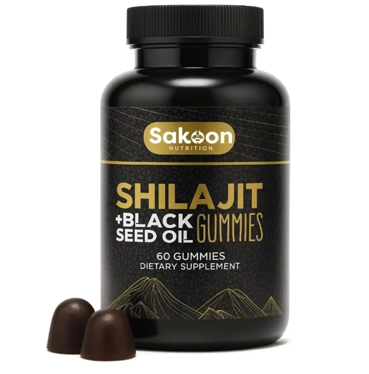 Pure Shilajit Gummies for Men & Women, Shilajit with Black Seed Oil, High Potency Pure Himalayan Resin for Energy, Immune Support, and Cognitive Function, Lab Tested Chewables