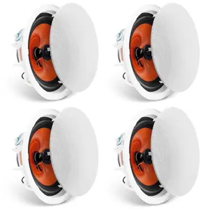 VEVOR 4 PCs 8 Inch in Ceiling Speakers, 100-Watts, Flush Mount Ceiling in-Wall Speakers System with 8Impedance 89dB Sensitivity, for Home Kitchen Living Room Bedroom or Covered Outdoor Porches