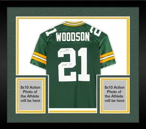 Framed Charles Woodson Green Bay Packers Autographed Mitchell and Ness Green Authentic Jersey with "HOF 21" Inscription - Fanatics Authentic Certified