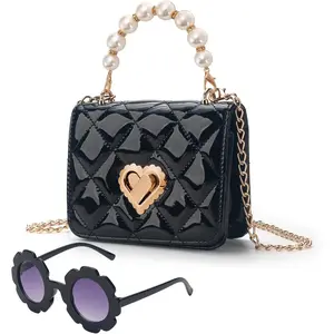 X-CPB13  Baby Purse for Toddlers, Kids Heart Lock Purses with Glasses, Girls Purses for Kids 1-10, Toddler Bag Gift