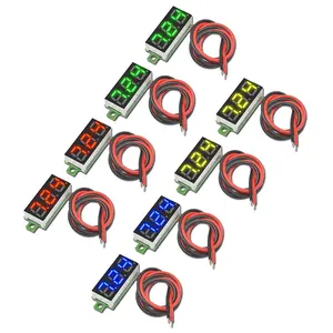 8 count DC  Display Mini Digital Voltmeter - 0.28" 2 Wire DC 2.5V-30V Blue/Yellow/Red/Green LED  Readout Tester