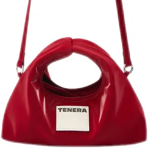 Vegan Leather mini Hobo bag - Small size - Red