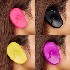 2Pcs/set Silicone Earmuffs Prevent Water Ingress From Ingress Sleeve Hot Oil Hair Dye Perm Hair Protection Earmuffs for Hairdressing for Barber Salon Home Haircare
