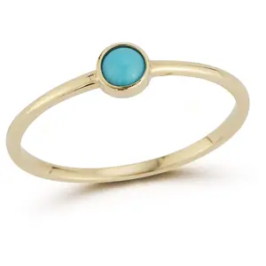Luminosa Gold Solitaire Turquoise Ring, 14K