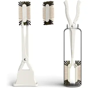 Bottle Brush and Two Replacement Brush Heads Set, 14-Inch Long Handle | Bottle Brush with Stand, Bottle Cleaner.  for Water Bottles