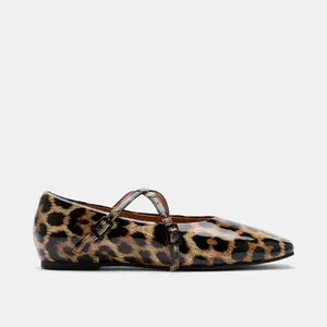 Billie Leopard Patent Leather Mary Jane Flats