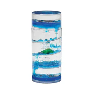WARM FUZZY Toys (1) Sea Turtle Spiral Timer - 3 Minutes Liquid Motion Bubbler Timer for Kids - Bubble Drop Hourglass - Fidget Sensory Toys for Prize Box, PTA, Stocking Stuffers