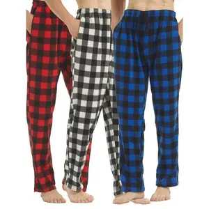Men’s Plaid Pajama Pants Set, 3-Pack Casual Sleepwear, Comfortable Drawstring Waistband Pants, Perfect for Fall & Winter Seasons, PJ Pants