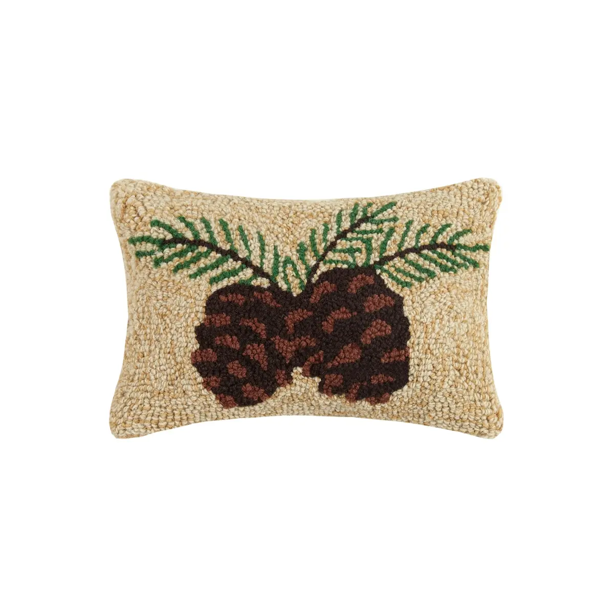 Peking Handicraft 30JSS800C12OB 8 x 12 in. Pine Cone Hook Pillow