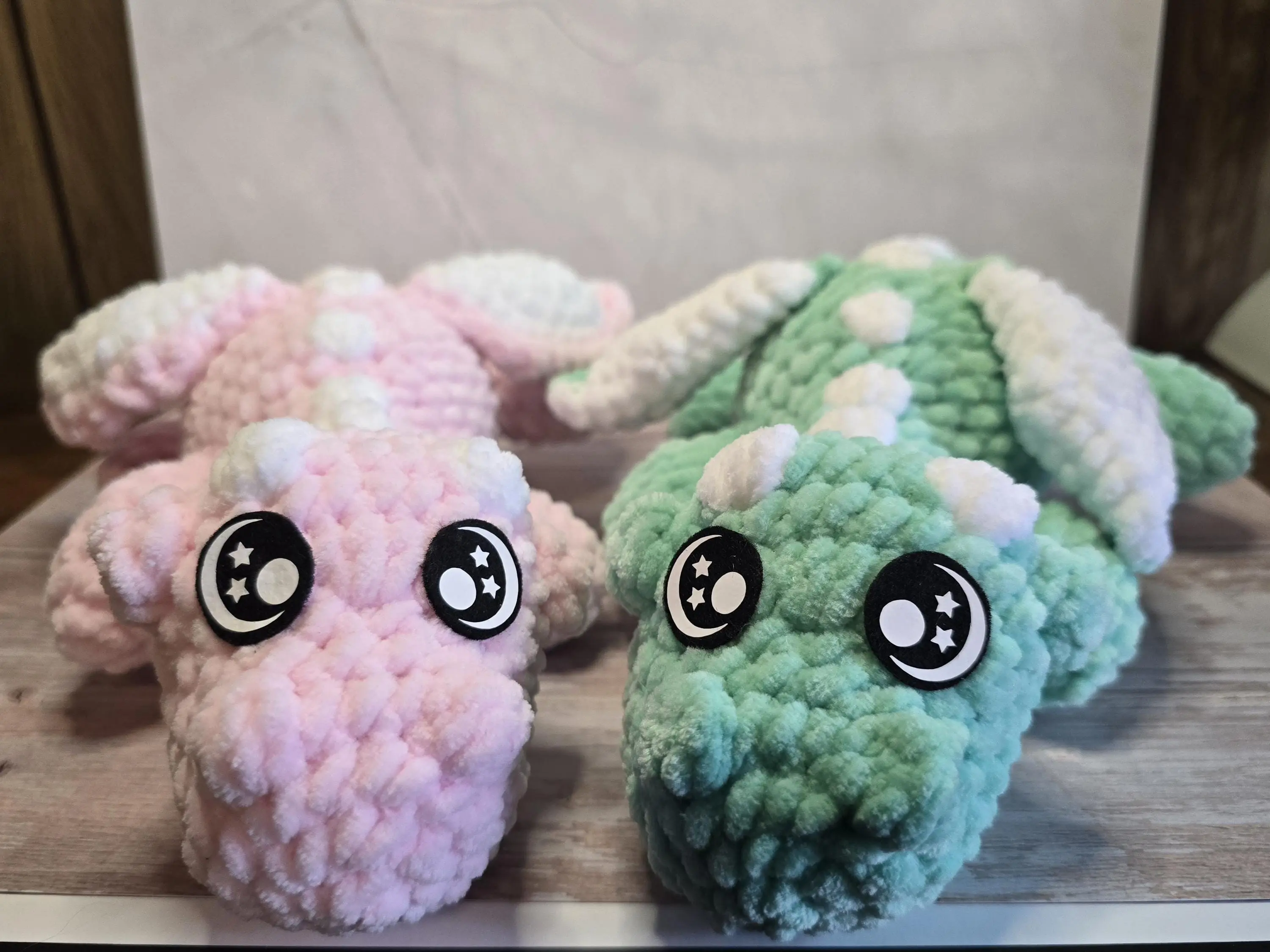 Crochet Dragon Plushie: Handmade Polyester Stuffed Animal