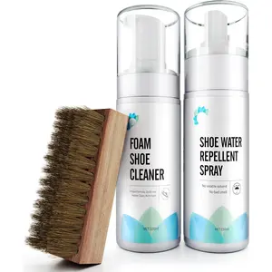 EZSolution Shoe Cleaner Kit, 2-in-1 Sneaker  Cleaning Solution & Stain Repellent Protection  Guard for Suede, Nubuck, Leather and Fabric Shoes,  Sneaker Cleaning Set