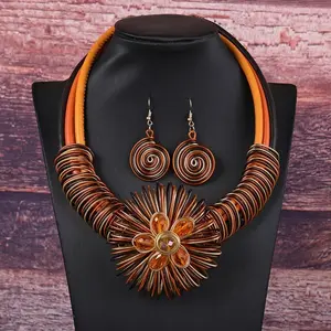 3-Piece Exaggerated Floral Jewelry Set - Colorful Flower Design | Hypoallergenic Bridal/Party/Wedding Prom Accessory