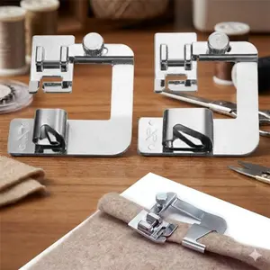Stainless Steel 13/19/25mm Sewing Machine Hemmer Foot, Quick Easy Rolled Hem Attachment for Multiple Fabrics, Anti-Rust No Adjustment Needed, Sewing Supplies Crafts