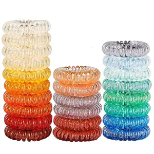 Candy Color Spiral Hair Bands, High Elasticity Hair Ties, Mini Ponytail and Bun Accessories, Random Colors, Pack of 20, Trendy Fashionable Accessories